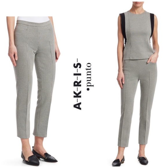 Akris Punto Pants - NWT Akris Punto Franca Cropped Houndstooth Pants